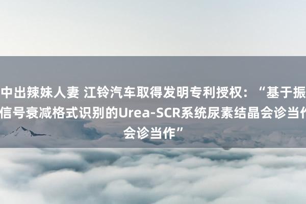 中出辣妹人妻 江铃汽车取得发明专利授权：“基于振动信号衰减格式识别的Urea-SCR系统尿素结晶会诊当作”