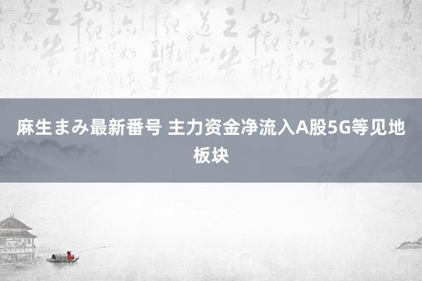 麻生まみ最新番号 主力资金净流入A股5G等见地板块
