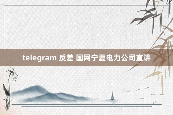 telegram 反差 国网宁夏电力公司宣讲