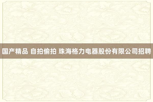国产精品 自拍偷拍 珠海格力电器股份有限公司招聘