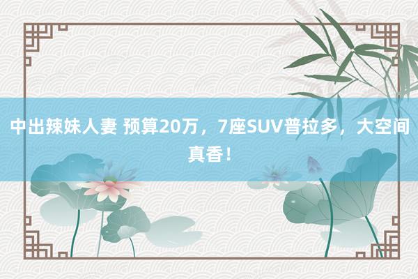 中出辣妹人妻 预算20万，7座SUV普拉多，大空间真香！